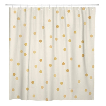 Beige suihkuverho kultaisilla pilkuilla