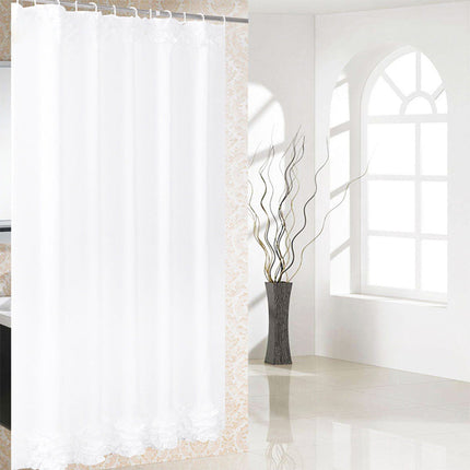 Tyylikäs yksivärinen valkoinen suihkuverho