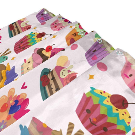 Söpöt kuppikakut lasten suihkuverho