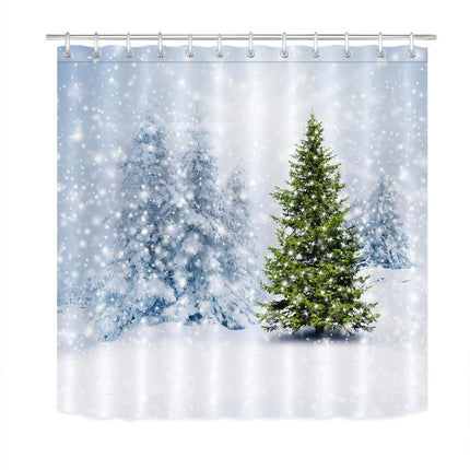 Talvinen luminen metsä suihkuverho
