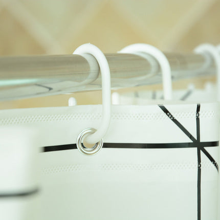 Moderni geometrinen suihkuverho kylpyhuoneeseen