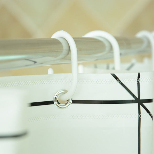 Moderni geometrinen suihkuverho kylpyhuoneeseen