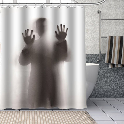 Mies siluetti suihkuverho