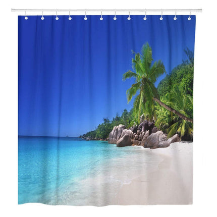 Paratiisisaari ranta-aiheinen suihkuverho