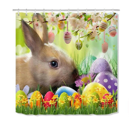 Pääsiäispupu ja munat suihkuverho