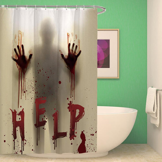 Kauhuaiheinen verinen suihkuverho Halloween-juhliin
