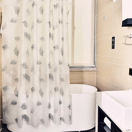 Skandinaavinen suihkuverho lehtikuviolla