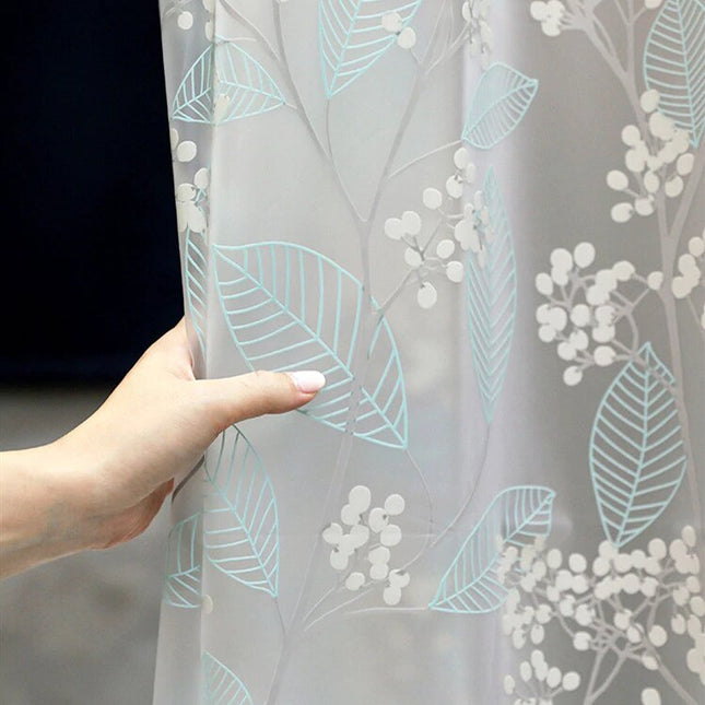 Läpinäkyvä PVC-suihkuverho kukkakuviolla