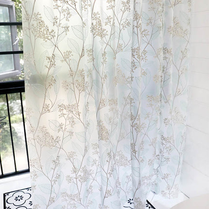 Läpinäkyvä PVC-suihkuverho kukkakuviolla