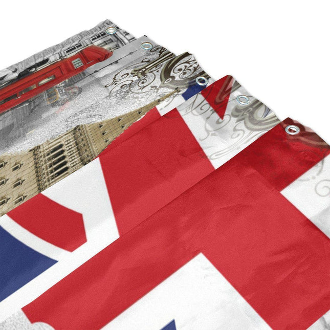 Lontoo-aiheinen Big Ben suihkuverho