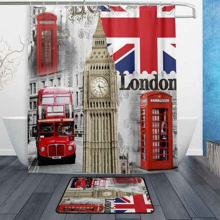 Lontoo-aiheinen Big Ben suihkuverho