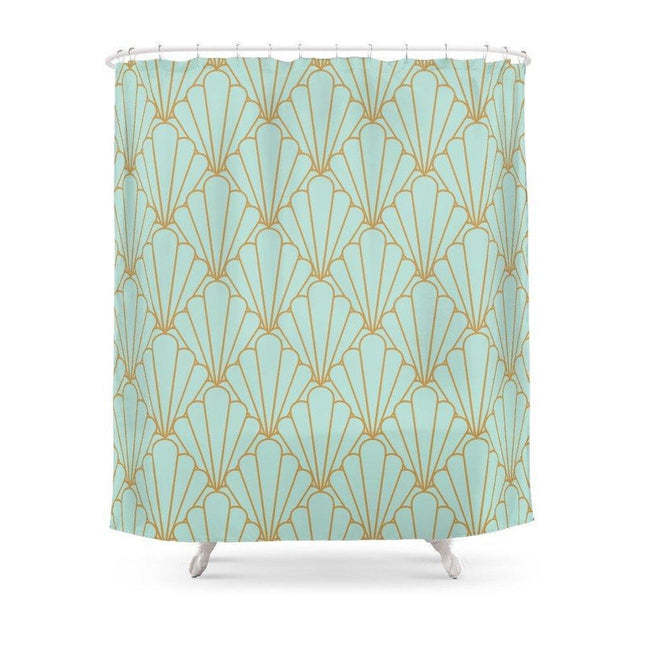 Elegantti Art Deco -kuvioinen suihkuverho