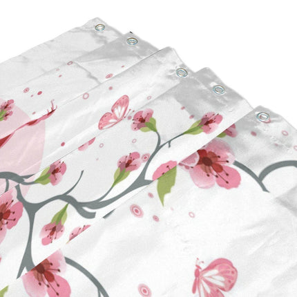 Japanilainen kirsikankukka-aiheinen suihkuverho