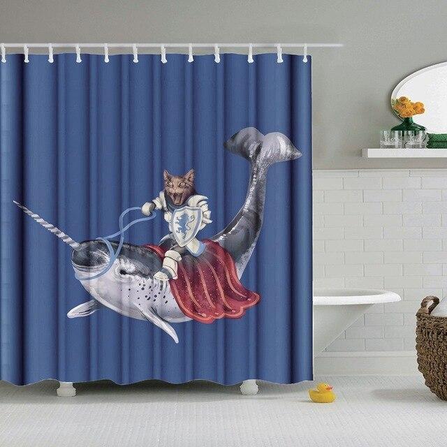 Soturiskissa ratsastaa sarvivalaalla suihkuverho