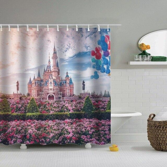 Satulinna-aiheinen suihkuverho kylpyhuoneeseen