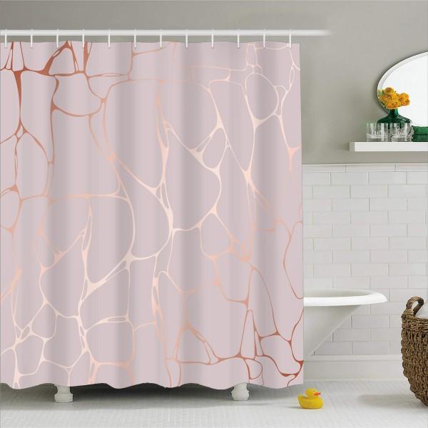 Moderni suihkuverho kuparisella kuviolla