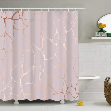 Moderni suihkuverho kuparisella kuviolla