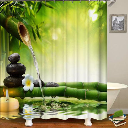 Feng shui bambumetsä suihkuverho