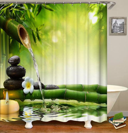 Feng shui bambumetsä suihkuverho