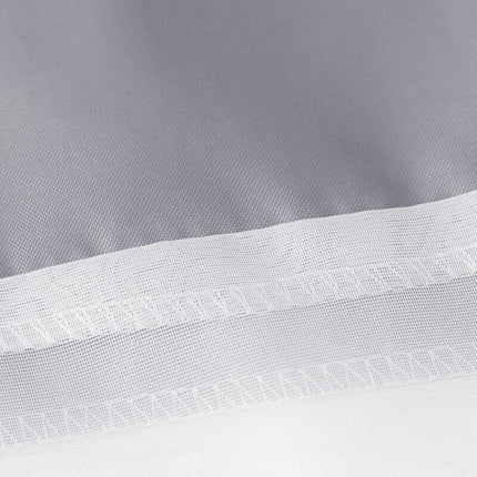 Harmaa-valkoinen raidallinen moderni suihkuverho