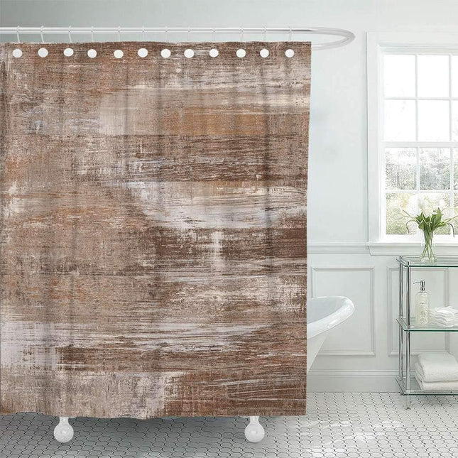 Ruskea rustiikkinen puukuvio suihkuverho