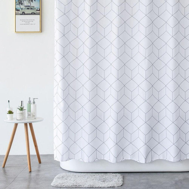 Minimalistinen geometrinen kuvio suihkuverho