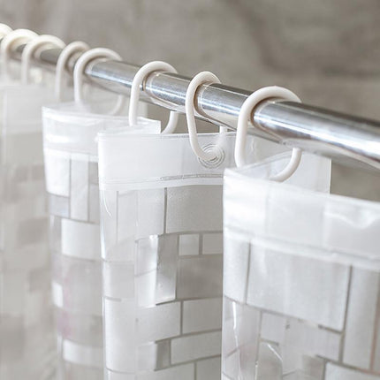 Läpinäkyvä PEVA-suihkuverho kuutiokuviolla