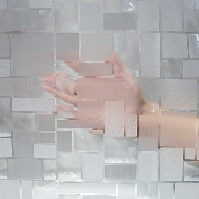 Läpinäkyvä PEVA-suihkuverho kuutiokuviolla