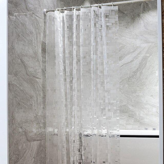 Läpinäkyvä PEVA-suihkuverho kuutiokuviolla