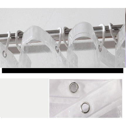 Täysin läpinäkyvä muovinen suihkuverho