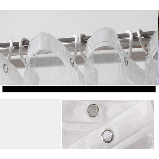 Täysin läpinäkyvä muovinen suihkuverho