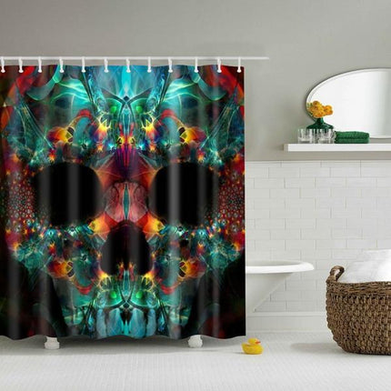 Psykedeelinen pääkallo suihkuverho