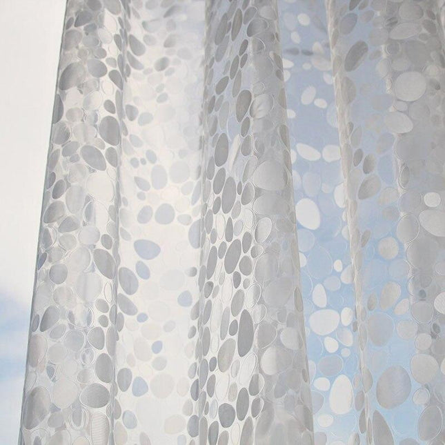 Läpinäkyvä PVC-suihkuverho pyöreällä kuviolla