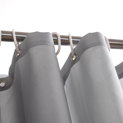 Yksivärinen harmaa kankainen suihkuverho