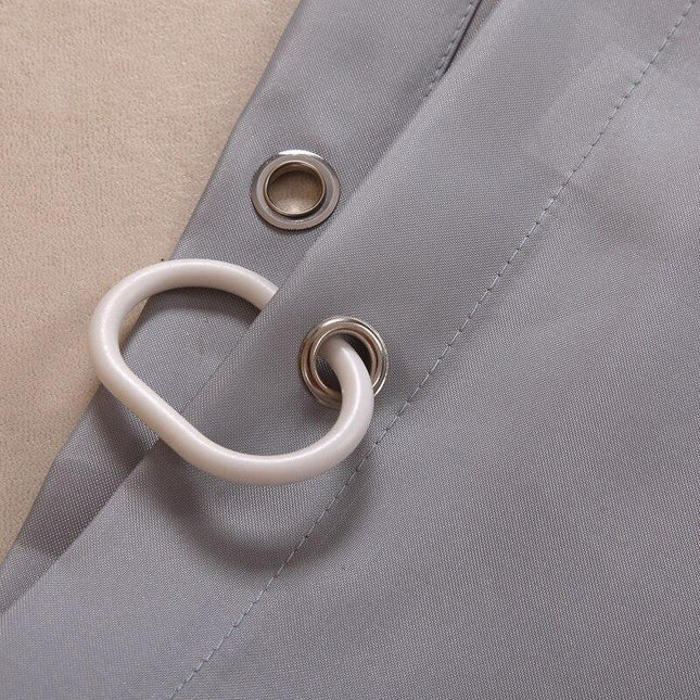 Yksivärinen harmaa kankainen suihkuverho