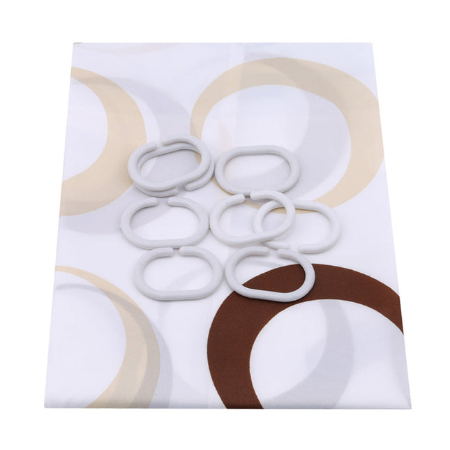 Moderni pyöreäkuvioinen ruskea suihkuverho